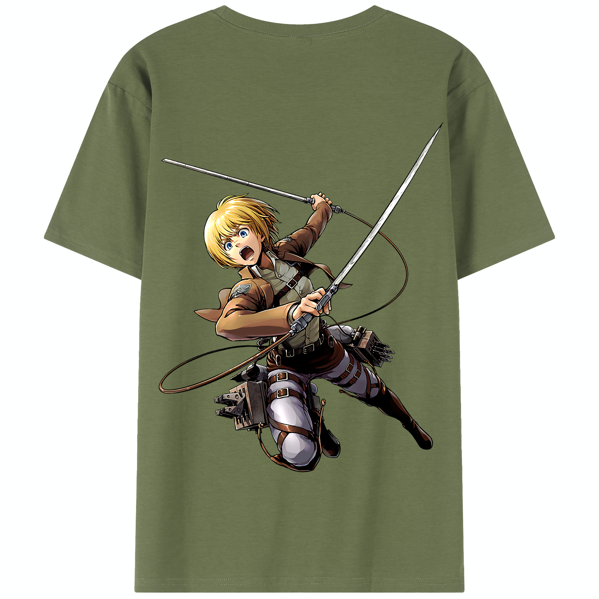 （画像用） 進撃の巨人 アルミン·アルレルト Attack on Titan Armin Arlert 綿100％半袖Tシャツ（背面プリント）